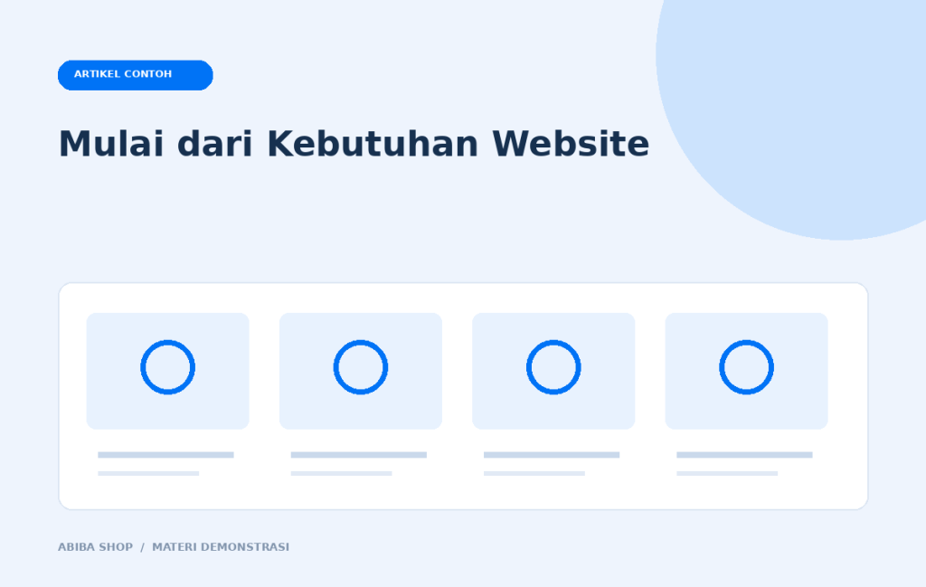 Mulai dari Kebutuhan Website - artikel contoh - ilustrasi data contoh