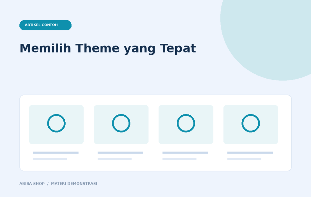 Memilih Theme yang Tepat - artikel contoh - ilustrasi data contoh