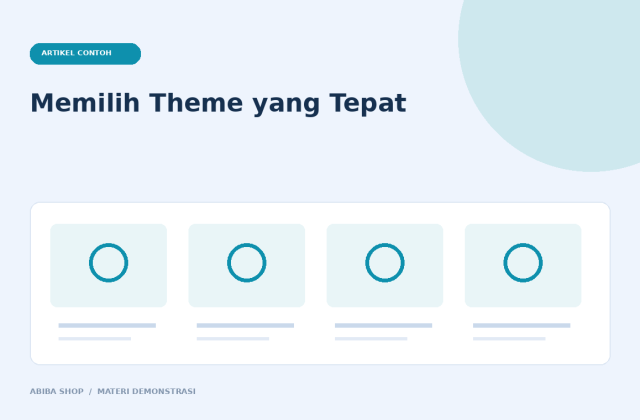 Memilih Theme yang Tepat - artikel contoh - ilustrasi data contoh