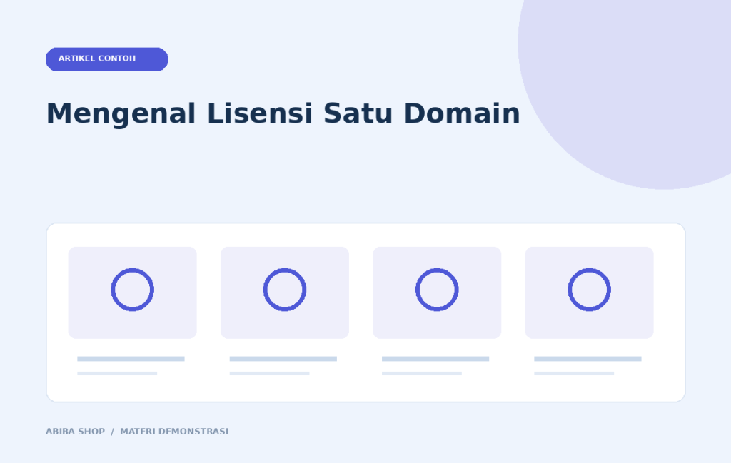 Mengenal Lisensi Satu Domain - artikel contoh - ilustrasi data contoh