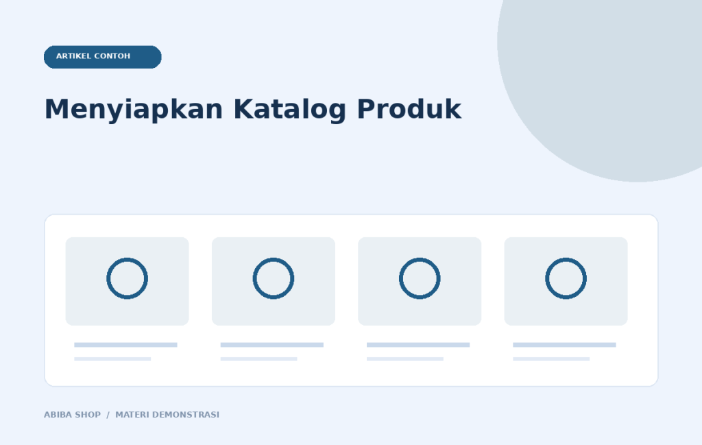 Menyiapkan Katalog Produk - artikel contoh - ilustrasi data contoh