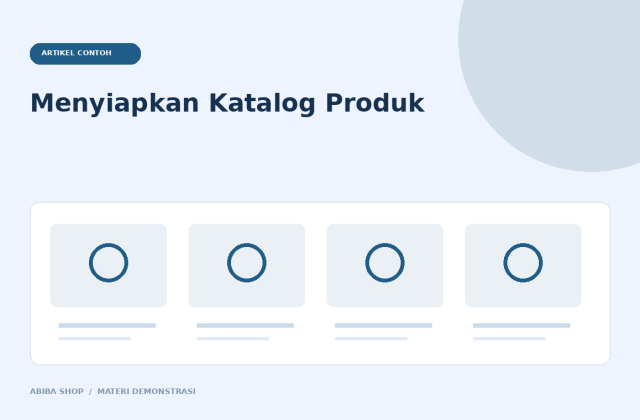 Menyiapkan Katalog Produk - artikel contoh - ilustrasi data contoh